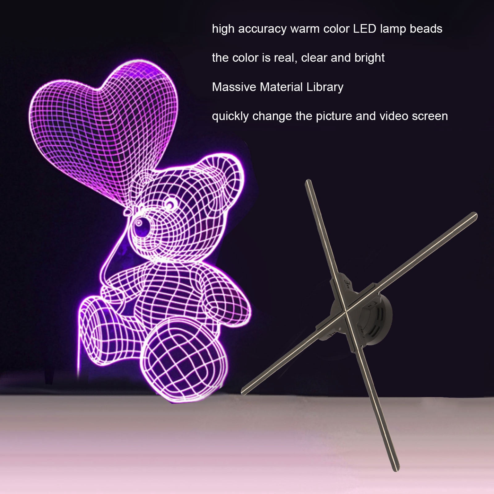 Ccdes 600 mm 3D Holographic Advertising Electric Household Fan
