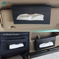 thumbnail image 4 of Deago Car Tissue Holder Sun Visor Tissue Holder Car Visor Napkin Holder PU Leather Backseat Tissue Case for Car/Truck (Black), 4 of 7