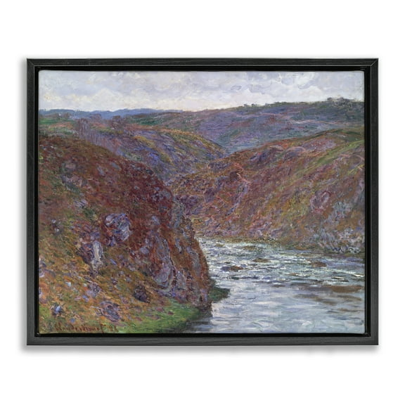 Stupell Industries Classical Valley of Creuse Landscape & Nature Painting Black Floater Framed Canvas Art Print Wall Art, 21 x 17