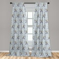 thumbnail image 5 of Ambesonne Horse Curtains, Animal Forms Flower Details, Pair of 28"x84", Lavender Blue Tan, 5 of 5