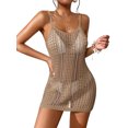 thumbnail image 2 of Diconna Robe de Plage Crochet Sans Manches à Bretelles Spaghetti Ajourée Mini Robe de Maillot de Bain, 2 of 4