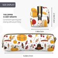 thumbnail image 3 of Disketp Thanksgiving Estuche de Lápices de Cuero con Cierre, Estuche Compacto para Papelería, Bolígrafos y Accesorios Pequeños, 3 of 7