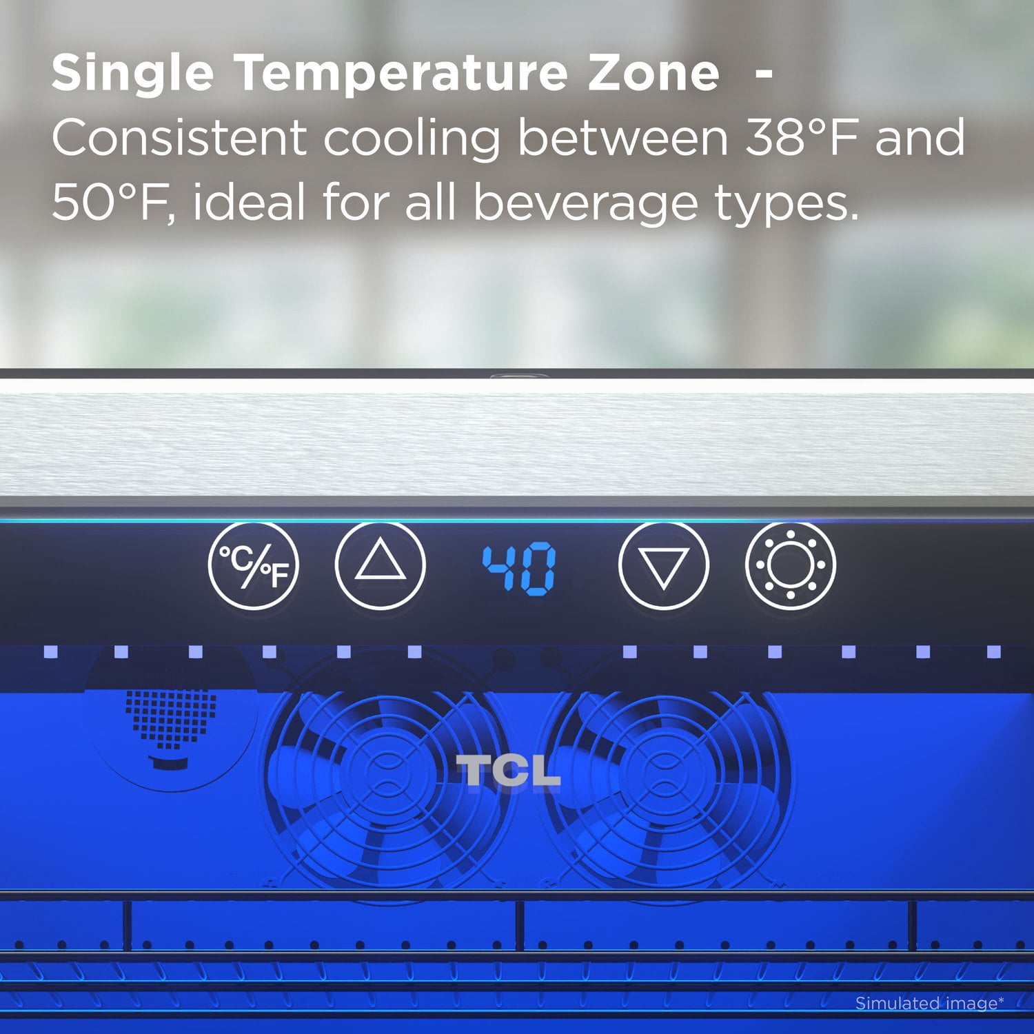 TCL Stainless Steel Single Door 161 Can Beverage Cooler for Kitchen, Bedroom & Office, 5.3 Cu. Ft.