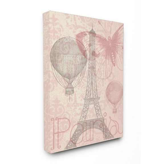 Eiffel Tower Hot Air Balloon Paris XXL Stretched Canvas Wall Art