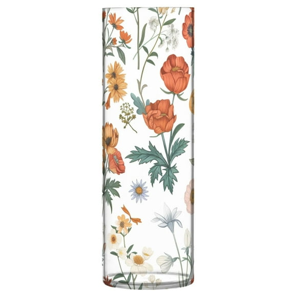 Clear Flower Vase Centerpieces Plastic Cylindrical Vases Home Wedding Decor 4"x12" Different Wildflower