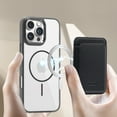 thumbnail image 4 of For iPhone 16 Magnetic Clear Phone Case,Magnetic Detachable Card Slots Holder Wallet,Compatible with Mag-safe,Crystal Transparent Shockproof Protective Rugged Phone Case,Black, 4 of 9