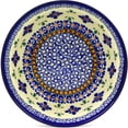 thumbnail image 2 of Polish Pottery 6½-inch Bowl (Gangham Flower Chain Theme) Hand Painted in Boleslawiec, Poland + Certificate of Authenticity, 2 of 6