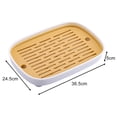 thumbnail image 1 of Rabbit Guinea Pig Litter Tray Sturdy Plastic Material Large Size Heightened Grid Design Smooth Corner Easy to Clean Black white L, 1 of 6