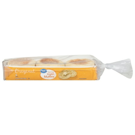 Great Value Original Fork Split English Muffins, 12 oz, 6 Count