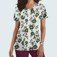 thumbnail image 2 of Yxbdin Scrub Tops Women Vintage Floral Print Nurse Working Shirts with Pockets V Neck Short Sleeve Tunic Scrubs Medical Uniforms Top Army Green XXL, 2 of 6