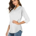 thumbnail image 2 of CEASIKERY Women's Blouse;3/4 Sleeve Tops;V Neck Casual Tunic;Loose Shirt, 2 of 13