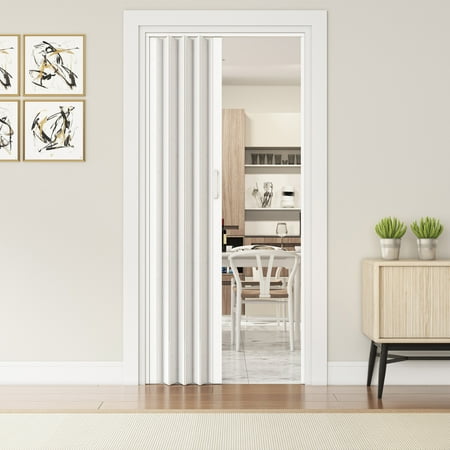 Techni Home Loft Series 48  W Premium Double Walled Foldable Accordion Doors  White