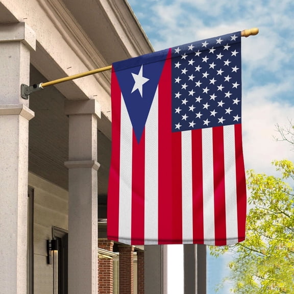 American Puerto Rico Flag Puerto Rican Friendship U.S.A Memorial Day Patriotic For Garden Flag (11.5x17.5) Double Sided-USA Flags Premium Polyester-Decorative Indoor Outdoor Flag