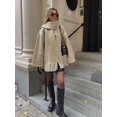 thumbnail image 4 of Abrigo con bufanda para mujer, chaqueta holgada de manga larga con botonadura única, a la moda, cálida, para otoño e invierno, 2023, 4 of 4
