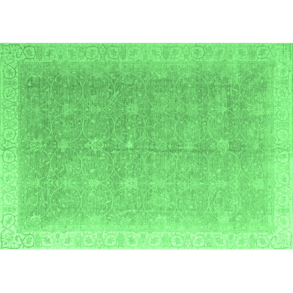 Ahgly Company Indoor Rectangle Oriental Emerald Green Modern Area Rugs, 2' x 3'