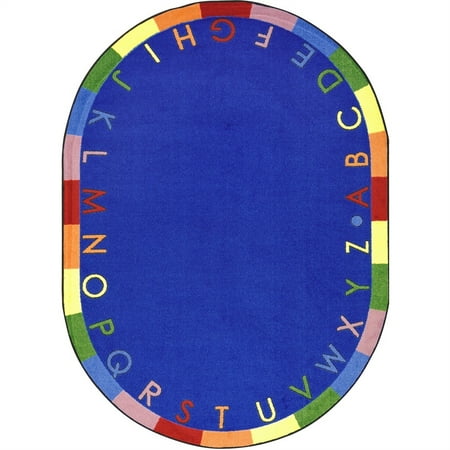 Kid Essentials - Early Childhood Rainbow Alphabet, 5'4" x 7'8" Oval, Bold