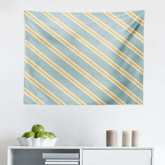 Retro Tapestry, Funk Different Vintage Pattern Composition with Geometric Forms Simplistic Art, Fabric Wall Hanging Decor for Bedroom Living Room Dorm, 2 Sizes, Multicolor, by Ambesonne