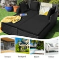 thumbnail image 6 of Costway Outdoor Patio Rattan Daybed Thick Pillows Cushioned Sofa Furniture Black, 6 of 10