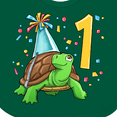 thumbnail image 4 of Inktastic 1st Birthday Cute Turtle in Party Hat with Confetti Boys or Girls Baby Bib, 4 of 4