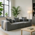thumbnail image 3 of 111" Modular Sectional Sofa, Oversized Sofa Set, Convertible Cloud Sleeper Couch with Textured Chenille Minimalist Configurable Layout Complimentary Pillows for Living Areas, Grey, 3 of 9