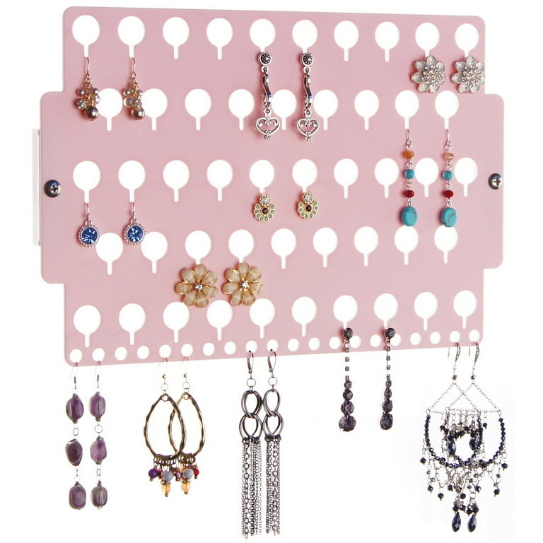 Angelynn's Stud Earring Holder Organizer Wall Mount Jewelry Storage Rack, Earring Angel Transparent