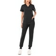 thumbnail image 4 of Uniforme quirúrgico Nikou para mujer profesional suave transpirable manga corta cuello en V negro L, 4 of 12