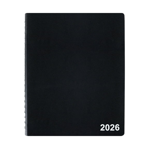 2026 Staples 8" x 11" Daily Appointment Book Faux Leather Cover Black (ST58453-26)