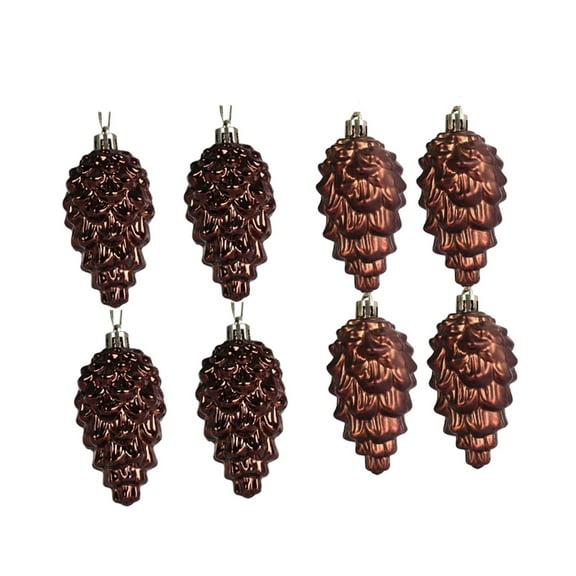 BOPORO 8Pcs Cone Ornaments Christmas Decoration for Living Room Winter Outdoor Bronze