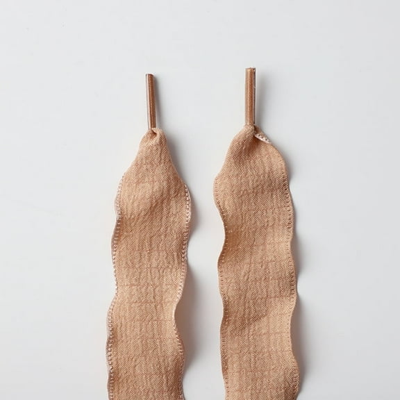 2Pairs Satin Ribbon Shoe Laces: 1" Wide Colorful Flat Lotus Leaf Yarn Shoelaces for Women - 47 inch / 120CM