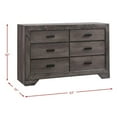 thumbnail image 6 of Bowery Hill Solid Wood 6-Drawers Bedroom Dresser in Gray Oak, 6 of 6