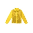 thumbnail image 3 of JanJean Kids Boys Girls Jazz Dance Costume Sequins Long Sleeve Button Down Shirt 70s Disco Party Fance Dress Up Gold 4-5, 3 of 7