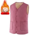 thumbnail image 2 of Htigea Women's Warm Fleece Lined Vest V Neck Sleeveless Jackets Winter Quilted Waistcoat Button Down Gilet with Pockets Pink XXL, 2 of 8