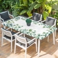 thumbnail image 2 of Sage Green Eucalyptus Table Cloths for 5 Foot Rectangle Tables, Spring Summer Pastoral Leaves Patio Waterproof Elastic Fitted Tablecloths, Washable Rectangular Table Cover for Camping, 2 of 8