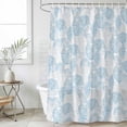 thumbnail image 2 of 54x78 Inch Shower Curtain Decorative Ocean Shell Bathtub Bath Curtains Fabric Waterproof Bathroom Decor, Summer Coastal Seashells Texture Light Blue Small Stall Shower Curtain Set with 12 Hooks, 2 of 7