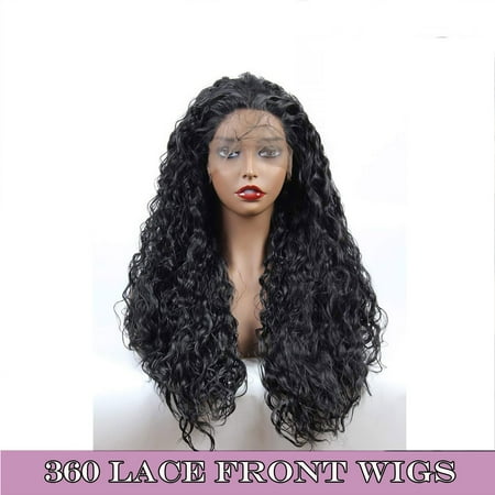 Remy Human Hair Wig - S-noilite 360 Lace Frontal Wig 130% Density Pre-Plucked Hairline 360 Lace Front Brazilian Remy Human Hair Wig Curly Hair Wig for Women Black-22