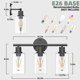 thumbnail image 4 of Cshidworld 3-luz Negro Regulable Vanity Light con Persiana de Vidrio Transparente, 4 of 9