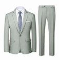 thumbnail image 6 of i·FineLong Men's Bamboo Green Slim-Fit Suit Set: Business Attire and Wedding Best Man Outfit—All-Season Style Includes Jacket and Pants, 6 of 8