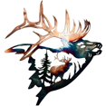thumbnail image 1 of Elk Deer Metal Wall Decor Hanging Wall Art Metal Animal Escultura Para Decoración Interior Vogacara HA035633-00, 1 of 6