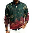 thumbnail image 2 of Wutalume Men's V-Neck Christmas Print Sweater, Long Sleeve Ribbed Knit Pullover, Cozy Stretch Top for Holiday Parties, Casual Comfort and Layering,Deep Red 4XL, 2 of 6