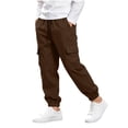 thumbnail image 3 of ZBSOKO Cargo Joggers for Boys Elastic Waist Elastic Cuff Fashion Track Pants with Multi Pockets Running Workout Pant Sizes 5-15 Years, 3 of 7