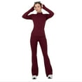 thumbnail image 2 of Yitty Active Women's Ultraluxe Full Lenght Full Zip Jacket, Athleisure, 4-Way-Stretch, Thumbholes, Burgundy, 3X, 2 of 7
