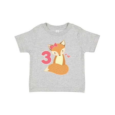 

Inktastic 3rd Birthday Woodland Fox 3 Year Old Gift Toddler Toddler Girl T-Shirt