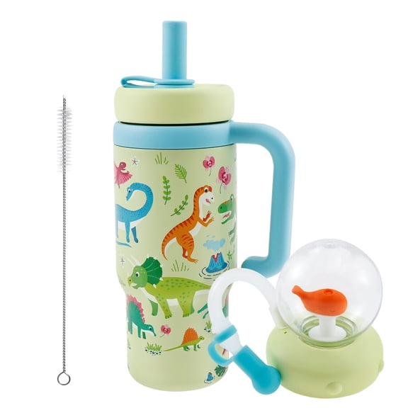 Ihvewuo Stainless Steel Whale Fountain Tumbler Leakproof Drinking Cup Cute Insulated Whale Fountain Cup for Child Drinking