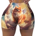 thumbnail image 2 of Rateoe Cute Cloud Pomeranian Printed Power Workout Shorts for Women Tummy Control Squat Proof Ribbed Thick Seamless Scrunch Active Short-Medium, 2 of 8