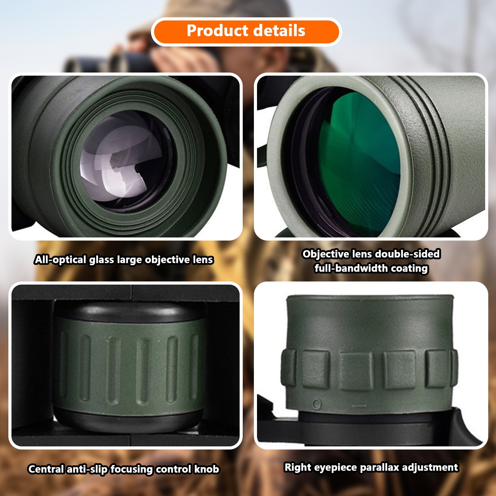 20x50 High Power Binoculars with Focus Adjustment &Lens Protection for Long-Distance Viewing,High-Definition,Waterproof Compact,Linked to Mobile Phones,Outdoor Travel,Christmas Birthday Gifts for Men