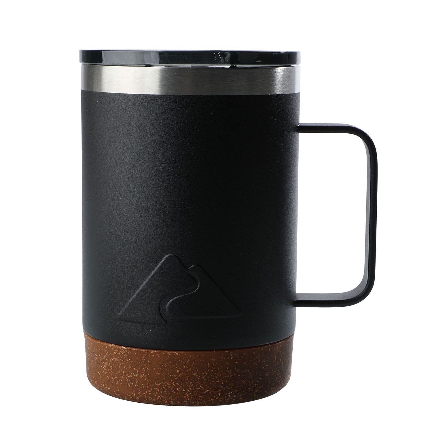 (3 pack) Ozark Trail 16 oz Stainless Steel Insulated Coffee Mug with Cork Bottom, Black
