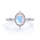 thumbnail image 4 of JeenMata Anillo de Bodas Bohemio Antiguo con Piedra Lunar Azul Ovalada y Moissanita de 1,5 Uds en Oro Blanco de 18 K sobre Plata, 4 of 6