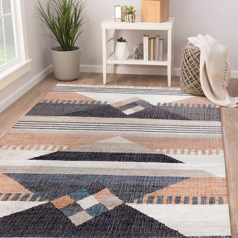 Ox Bay Finley Modern, Bohemian Geometric Hand-Made Area Rug, 4' x 6'