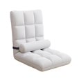 thumbnail image 1 of simhoa Chaise de Sol avec Soutien Dorsal 5 Positions Réglable Fauteuil Inclinable d'Appartement Blanc, 1 of 8