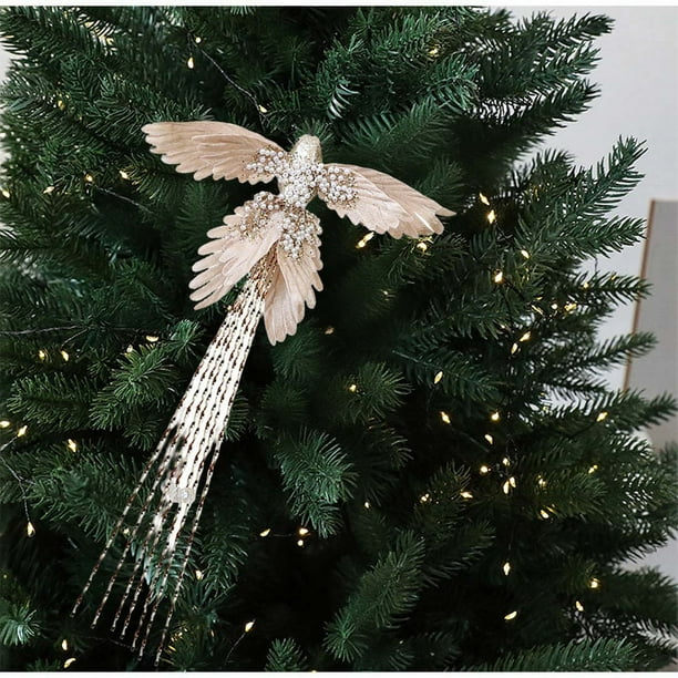 Linnome Festive Hummingbird Holiday Ornaments - Decorative Bird Collection for Christmas Tree Display